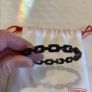 Coach black chain link bangle